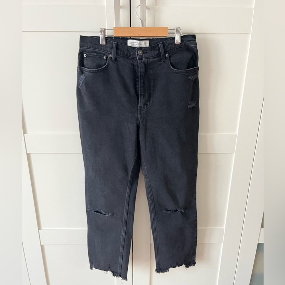 Abercrombie & Fitch Black Ankle Jeans sz 28 (6)